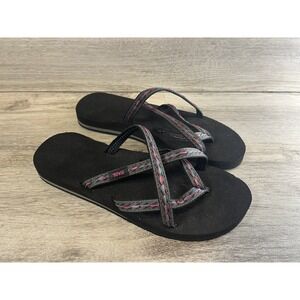 Teva Sandals Women Size 9 Shoes Black Thong Flip Flops 6840 Olowahu Summer
